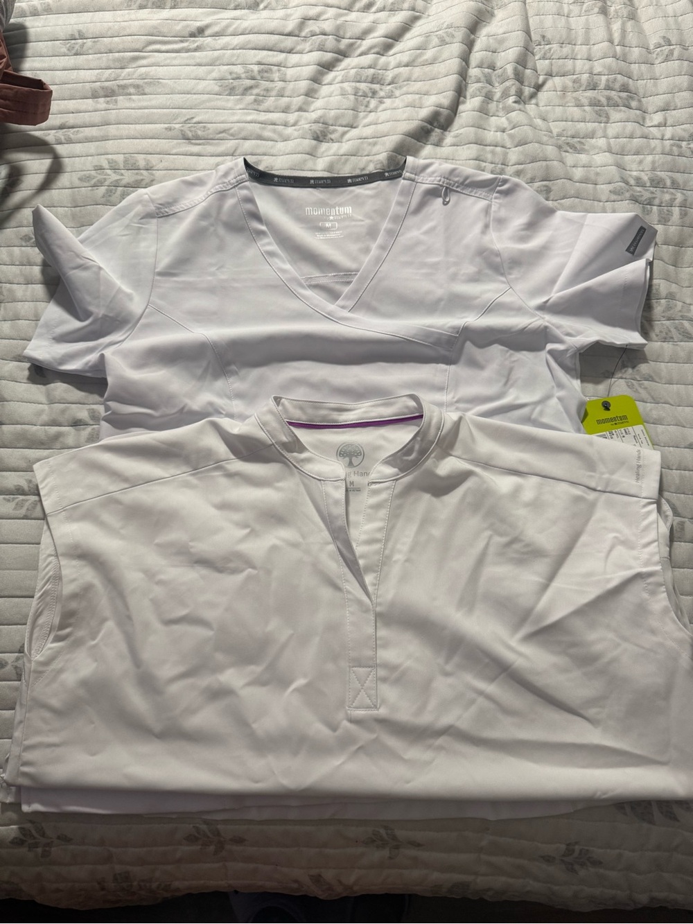 healing hands White Short-Sleeve Scrub Tops Duo